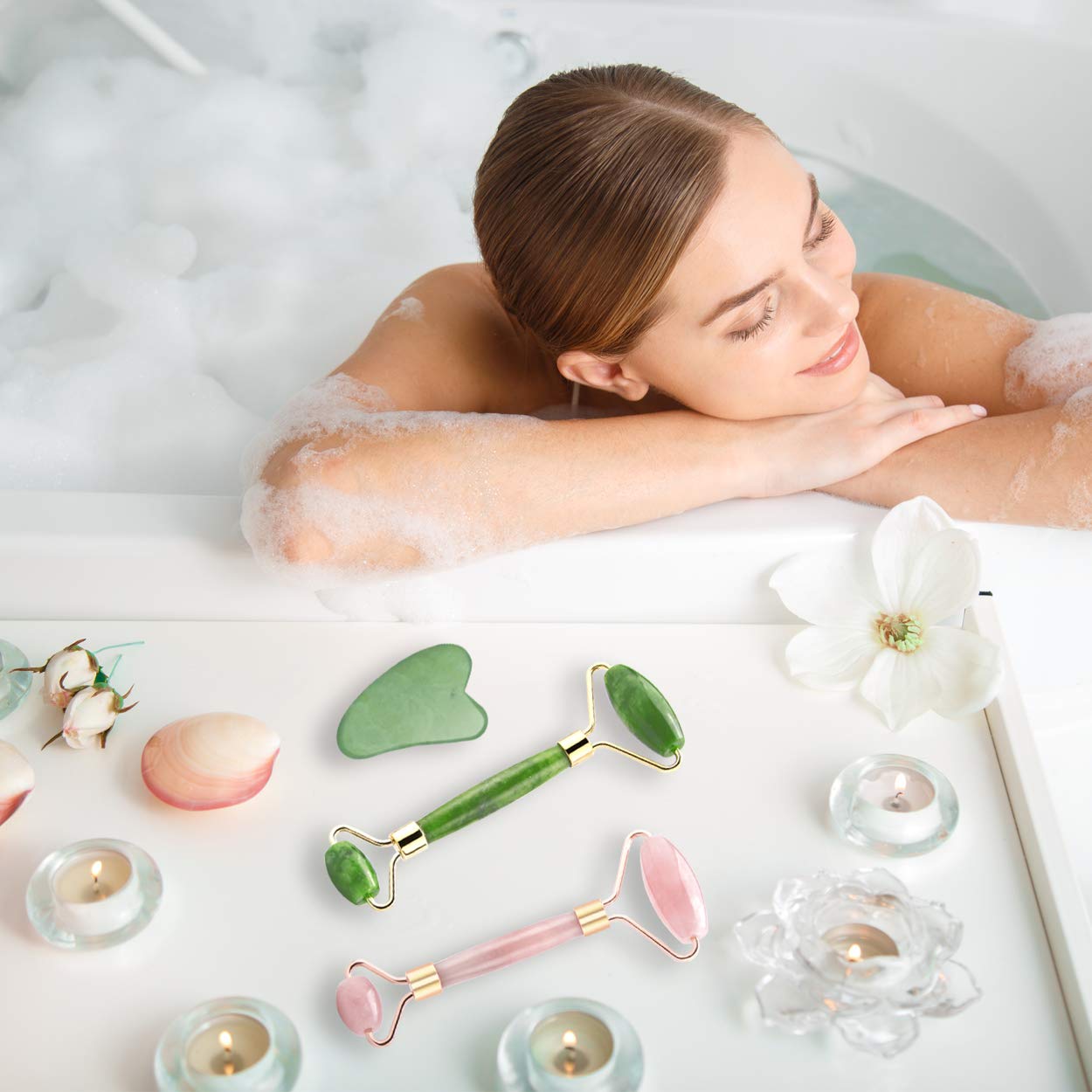 What is the differnece between Jade and Rose Quartz Face Rollers and a Gua Sha?